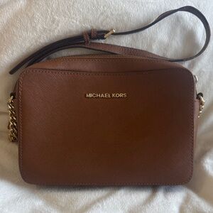 Michael Kors Tan Crossbody Bag with Gold Accents